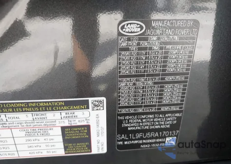 2024 Land Rover Range Rover Sport Dynamic Se из США, поврежденный, VIN SAL1L9FU5RA170137